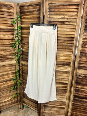 Cream Wide Leg Trousers